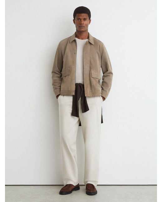 Reiss Gray Suede Twin-Pocket Jacket for men