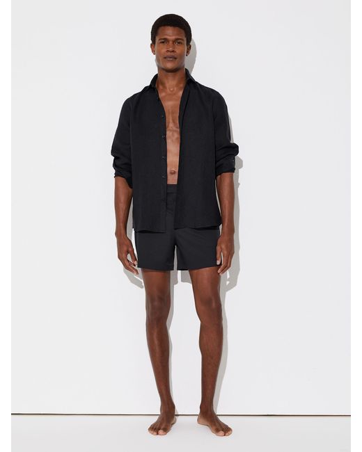 Reiss Black Side-Adjuster Swim Shorts for men
