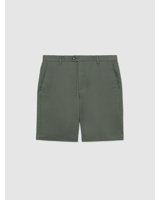 Reiss Black Cotton Chino Shorts With Stretch for men