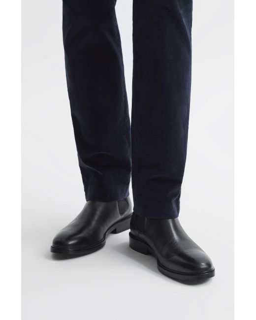 Reiss Renor Black Leather Chelsea Boots for Men Lyst
