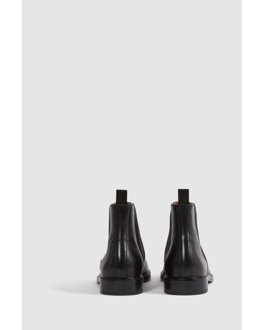 Reiss Renor - Black Leather Chelsea Boots for men