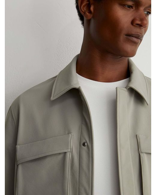 Reiss Gray Technical Twin-Pocket Overshirt for men