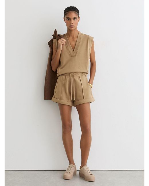 Reiss Natural Cotton-Blend Drawstring Sweat Shorts