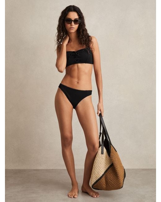 Reiss Natural Ribbed Bikini Bottoms