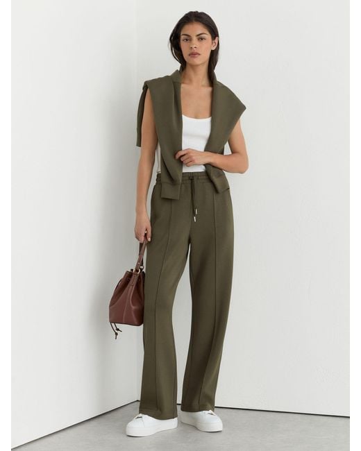Reiss Multicolor Premium Interlock Wide-Leg Joggers