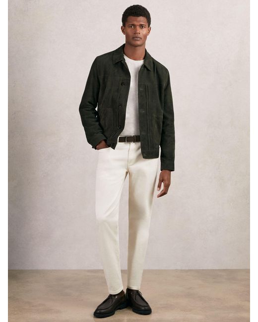 Reiss Green Suede Worker Jacket for men