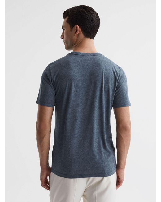 Reiss Bless - Airforce Blue Melange Crew Neck T-shirt, Xxl for men