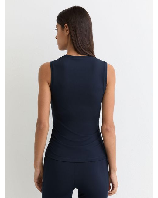 Reiss Blue Crew-Neck Ruched Sports Vest