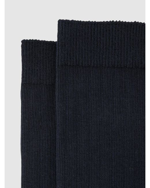 Reiss Blue Cotton Blend Ribbed Loafer Socks