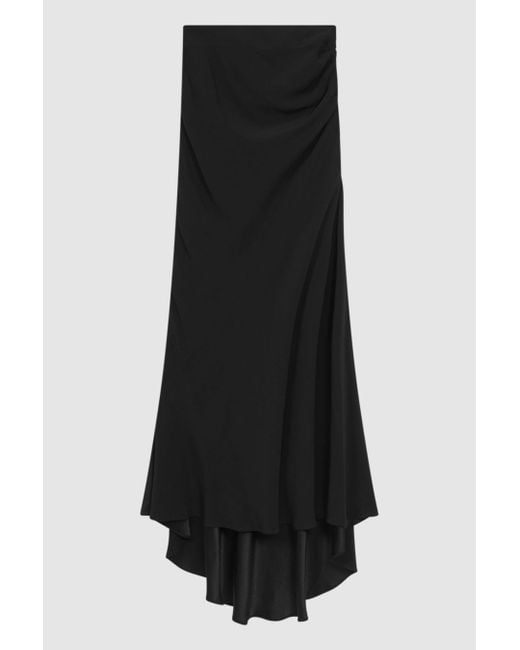 Reiss Maxine - Black High Rise Fitted Maxi Skirt