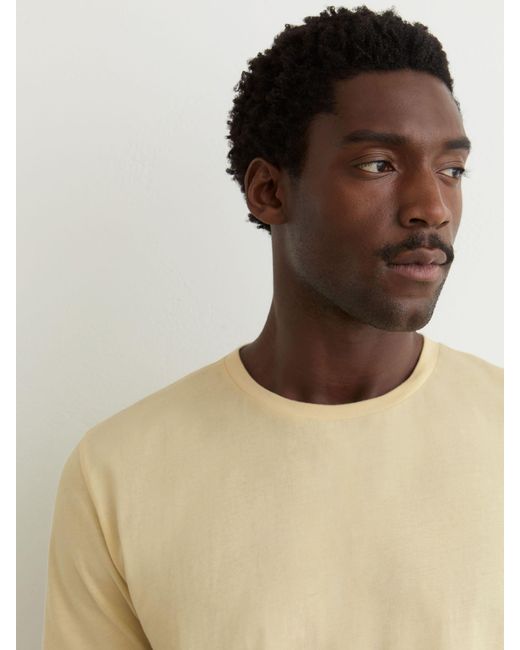 Reiss Natural Bless - Sorbet Yellow Cotton Crew-neck Tailored-fit T-shirt, Large for men