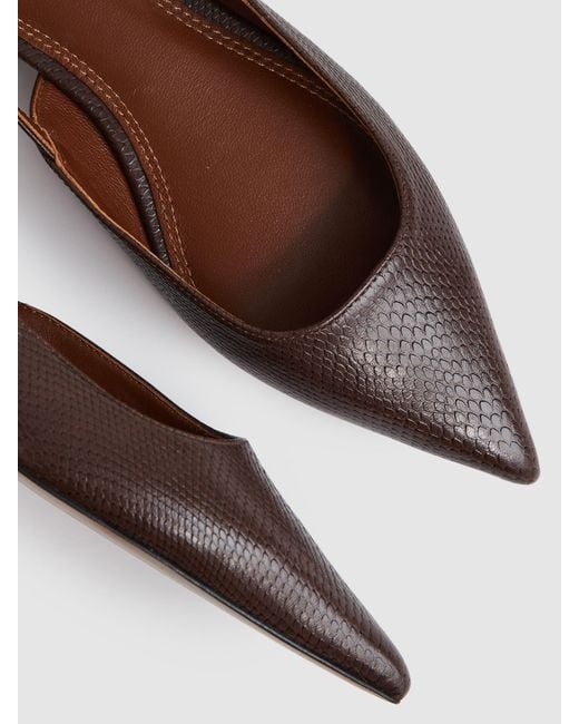 Reiss Brown Leather Slingback Ballet Flats