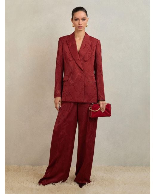 Reiss Red Atelier Jacquard Double-Breasted Blazer