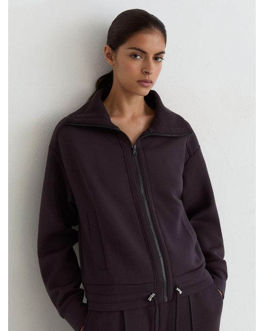 Reiss Multicolor Premium Interlock Zip-Front Sweatshirt