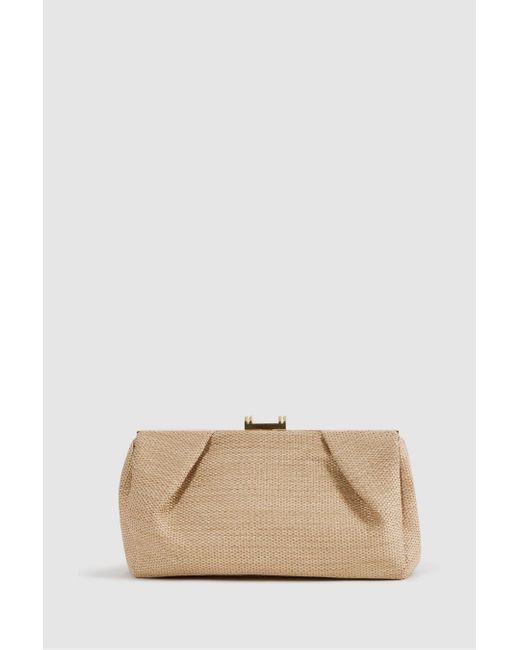 Reiss Madison - Natural Woven Clutch Bag
