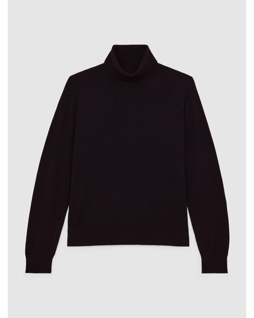 Reiss Black Wool Roll-Neck Jumper
