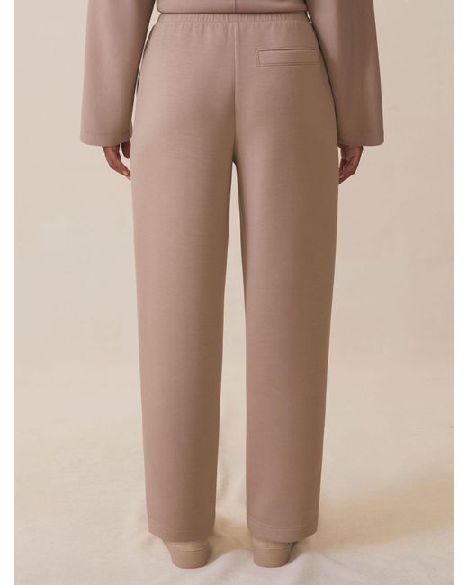 Reiss Natural Janie - Taupe Neutral Premium Interlock Tapered Joggers, S (us 4-6)