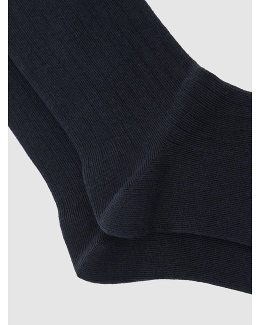 Reiss Blue Cotton Blend Ribbed Loafer Socks