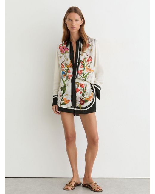 Reiss Brown X Nybg Scarf-Print Shirt