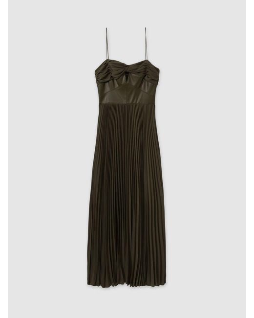 AMUR Green Pleated Maxi Dress
