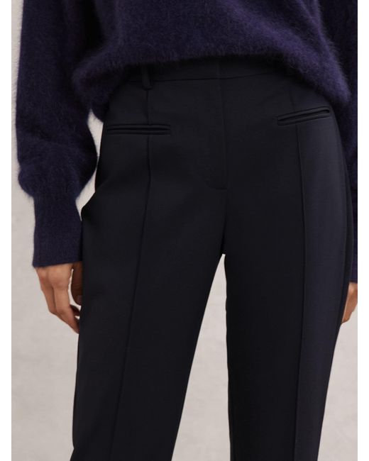 Reiss Black Pintuck Tapered Trousers