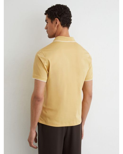 Reiss Natural Air-Water Cotton Tipped Polo Shirt for men