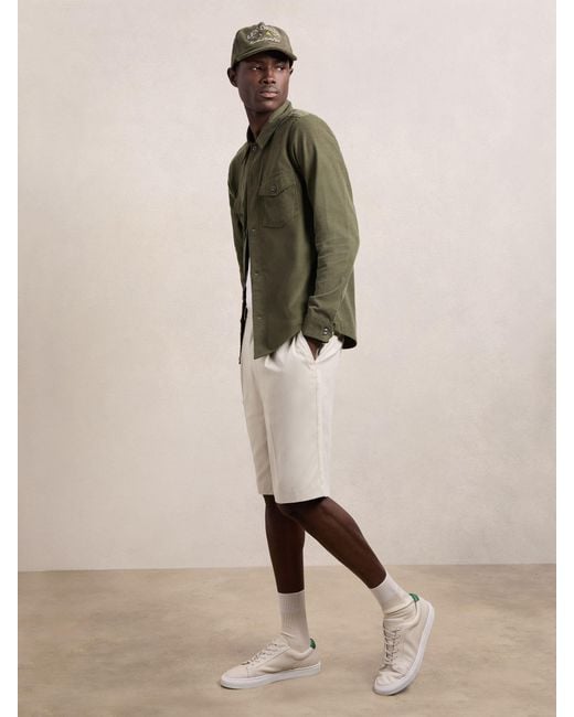 Les Deux Natural Light Twill Pleated Suiting Shorts, Sand for men