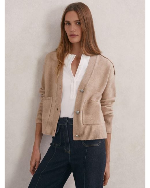 Reiss Natural Wool-Cashmere Button-Through Cardigan