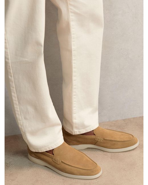 Reiss White Suede Slip-On Loafers for men