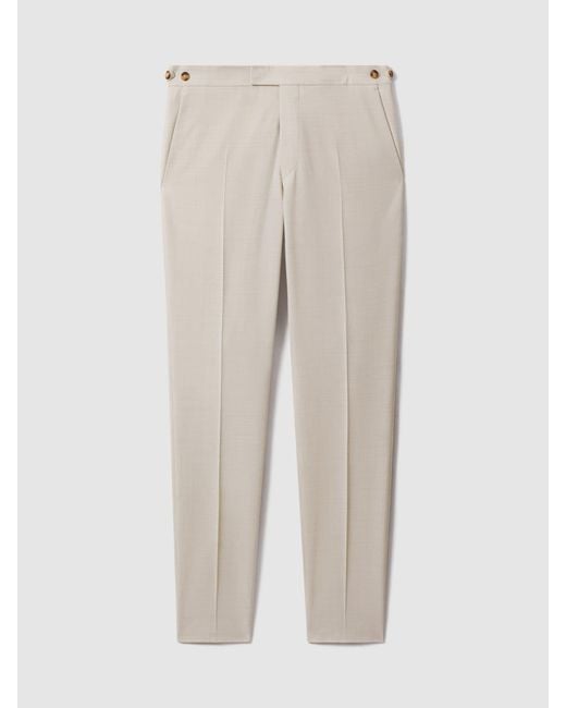 Reiss Natural Stone Belmont Tailored Fit Textured Suit Trousers With Wool for men