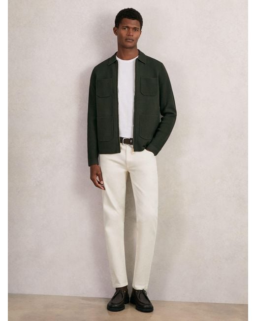 Reiss Multicolor Roberto - Forest Green Four-pocket Zip-through Cardigan, Xs for men