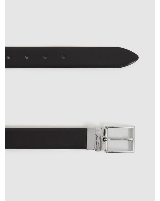 Reiss Ricky - Black/dark Brown Reversible Leather Belt, 30 for men