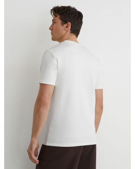 Reiss White Premium-Interlock Modern-Fit T-Shirt for men