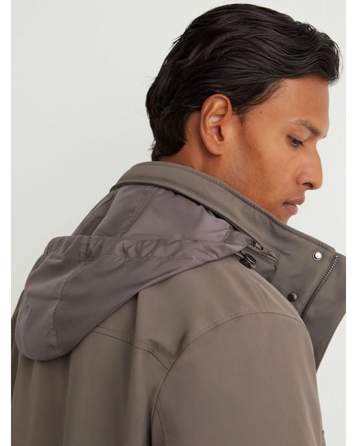 Reiss Gray Four-Pocket Hooded Jacket With Removable Gilet for men