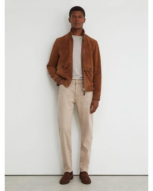 Reiss Natural Arctic - Caramel Brown Slim-fit Stonewashed Jeans, 34w X 33l (uk 34 L) for men