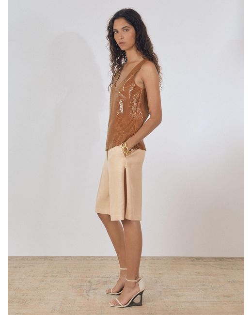 Reiss Brown Isabelle - Tan Atelier Laser-cut Vest Top, Us 2