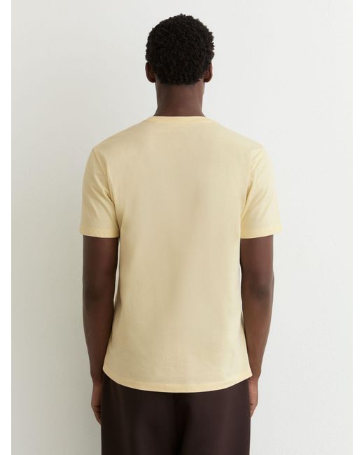 Reiss Natural Bless - Sorbet Yellow Cotton Crew-neck Tailored-fit T-shirt, Large for men