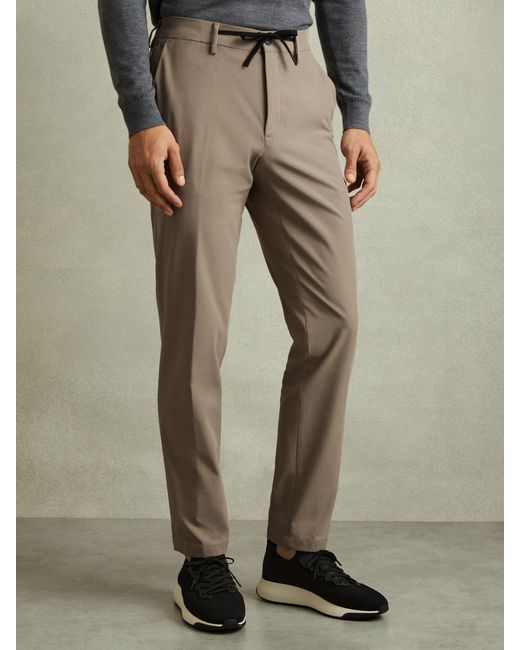 Reiss Natural Technical Drawstring Trousers for men