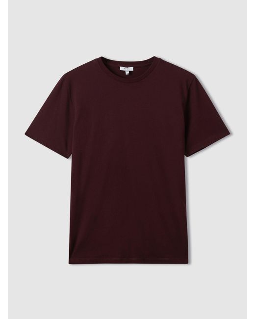 Reiss Bless - Bordeaux Bless Cotton Crew-neck Tailored-fit T-shirt, L for men