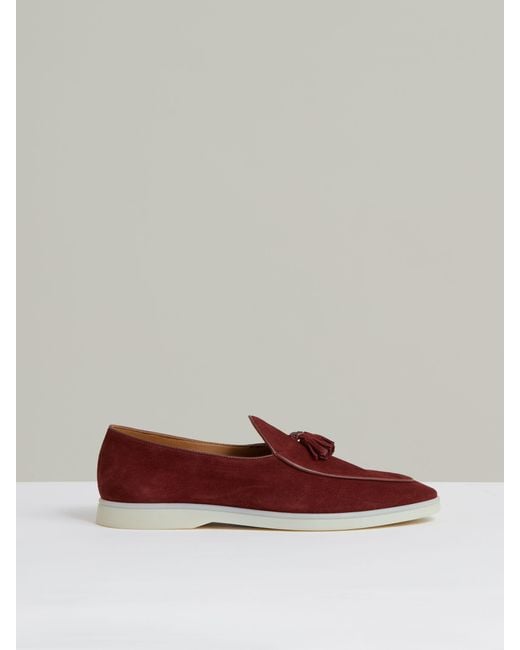 Reiss Brown Suede Tassel Loafers for men
