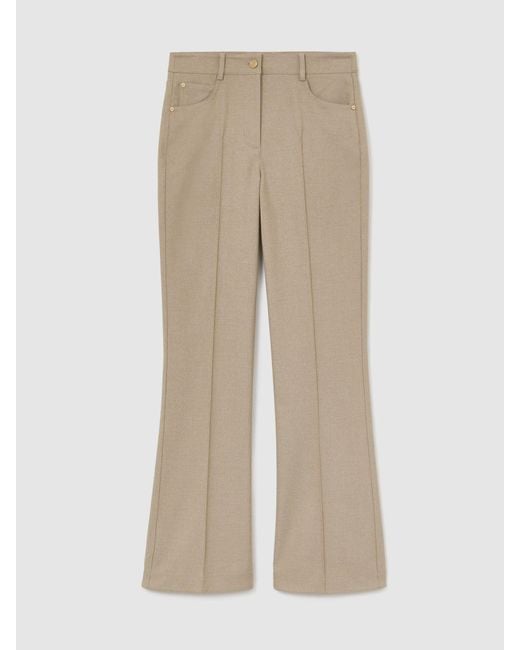 Reiss Natural Flared Twill Seam-Detail Trousers