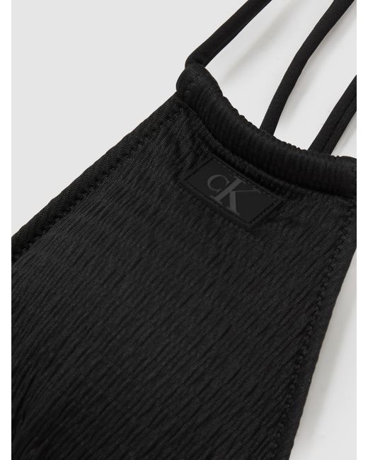 Calvin Klein Black Crinkle Triangle Bikini