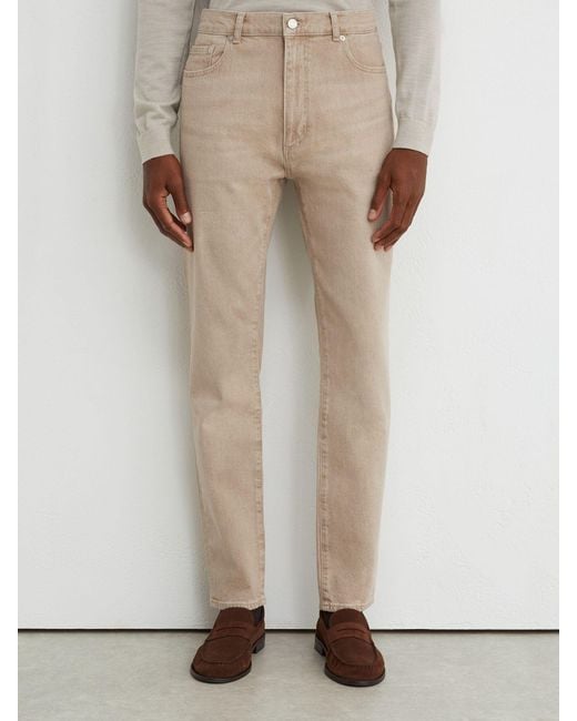 Reiss Natural Arctic - Caramel Brown Slim-fit Stonewashed Jeans, 34w X 33l (uk 34 L) for men