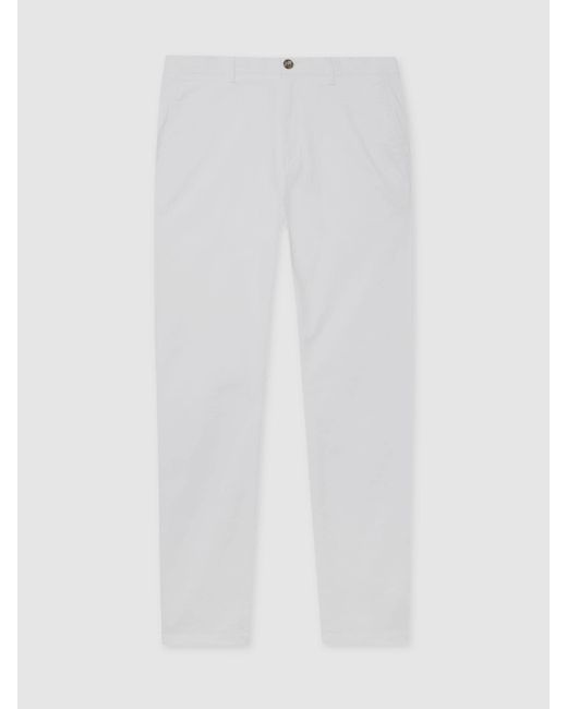 Reiss Black Pitch - White Washed-cotton Slim-fit Chinos, 30 for men