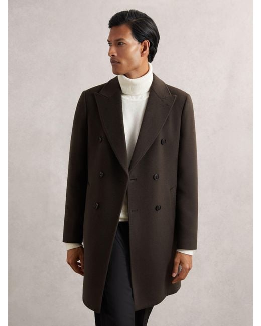 Reiss Multicolor Wool-Blend Double-Breasted Overcoat for men