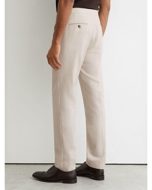 Reiss Natural Slim-Fit Textured Suit Trousers With Wool for men