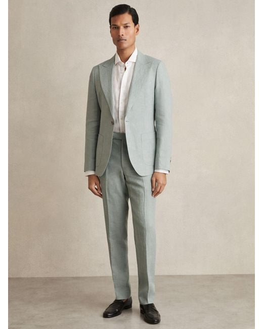 Reiss Natural Warner Linen Slim-Fit Suit Trousers for men