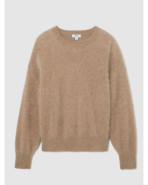 Reiss Brown Cashmere Crew-Neck Jumper