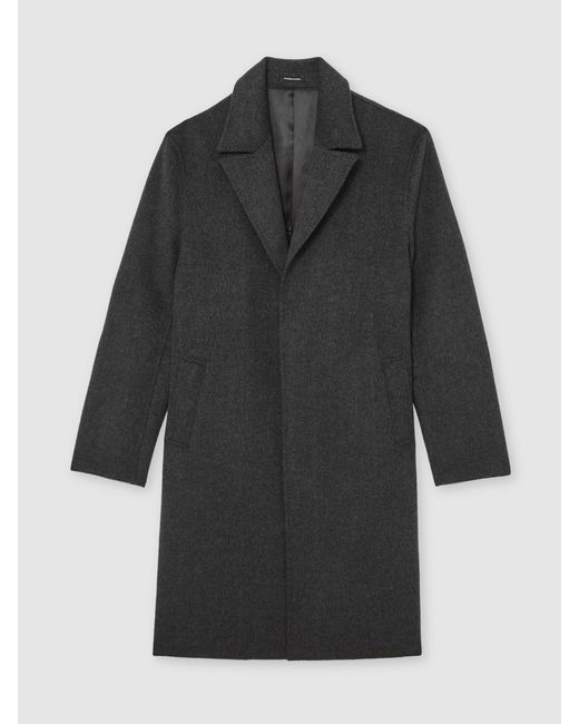 Reiss Gray Squire - Charcoal Grey Wool-blend Single-breasted Overcoat, M for men
