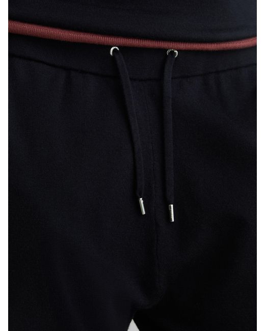 Reiss Blue Merino Wool-Blend Cuffed Joggers for men